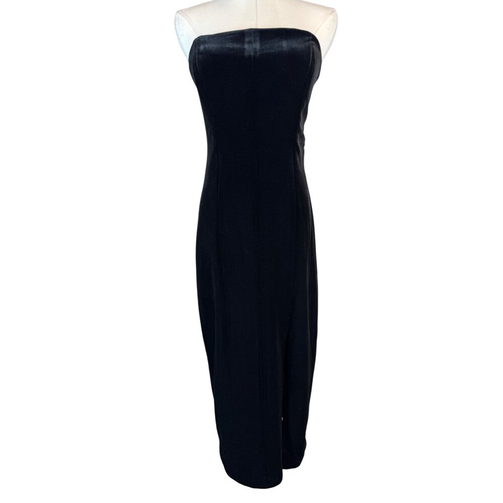 Socialite Small Black Strapless Midi Dress